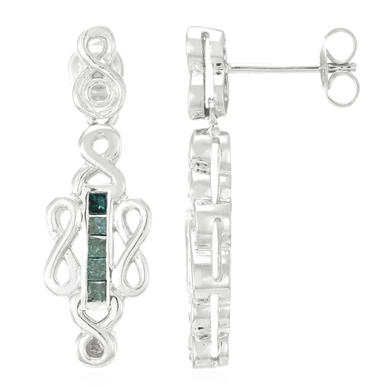 Fancy-Diamant-Silberohrringe