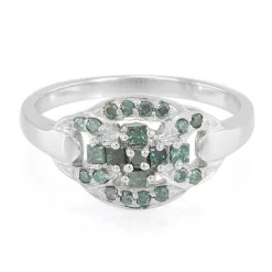 Fancy-Diamant-Silberring