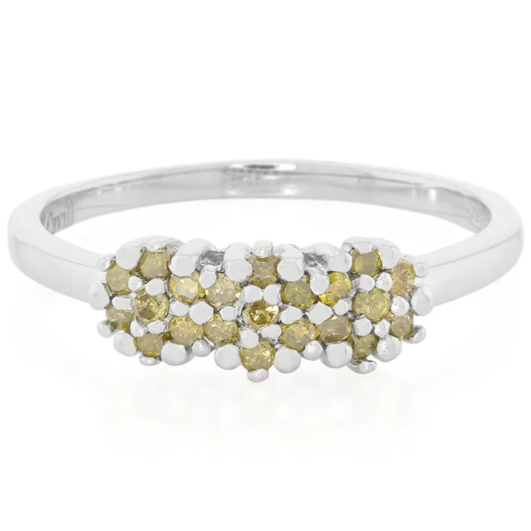 Fancy-Diamant-Silberring