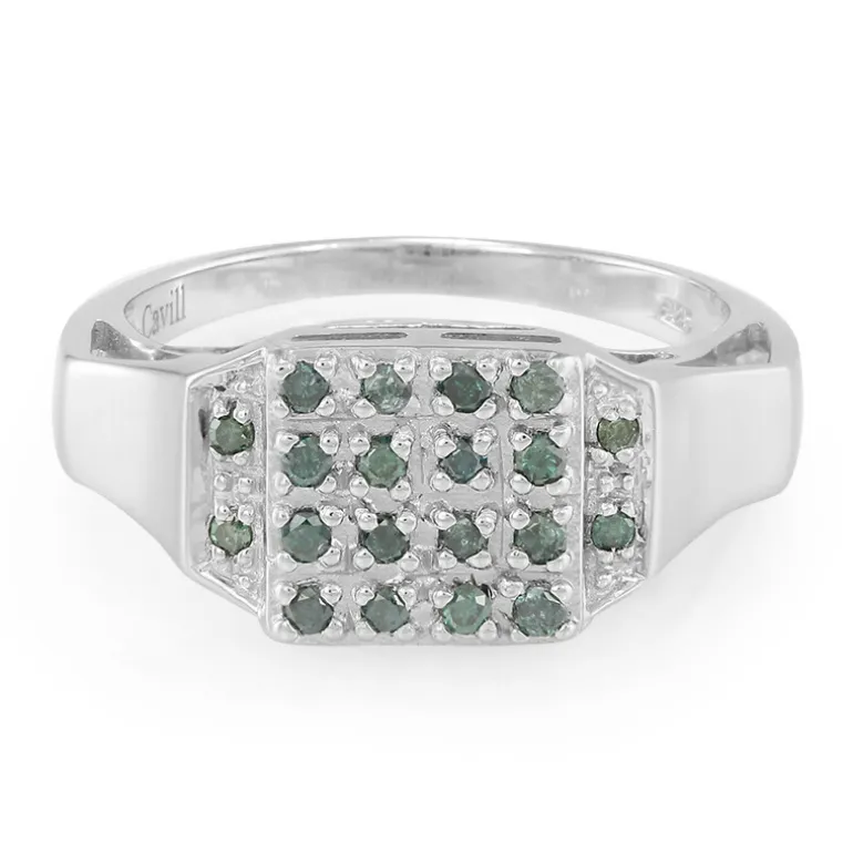 Fancy-Diamant-Silberring