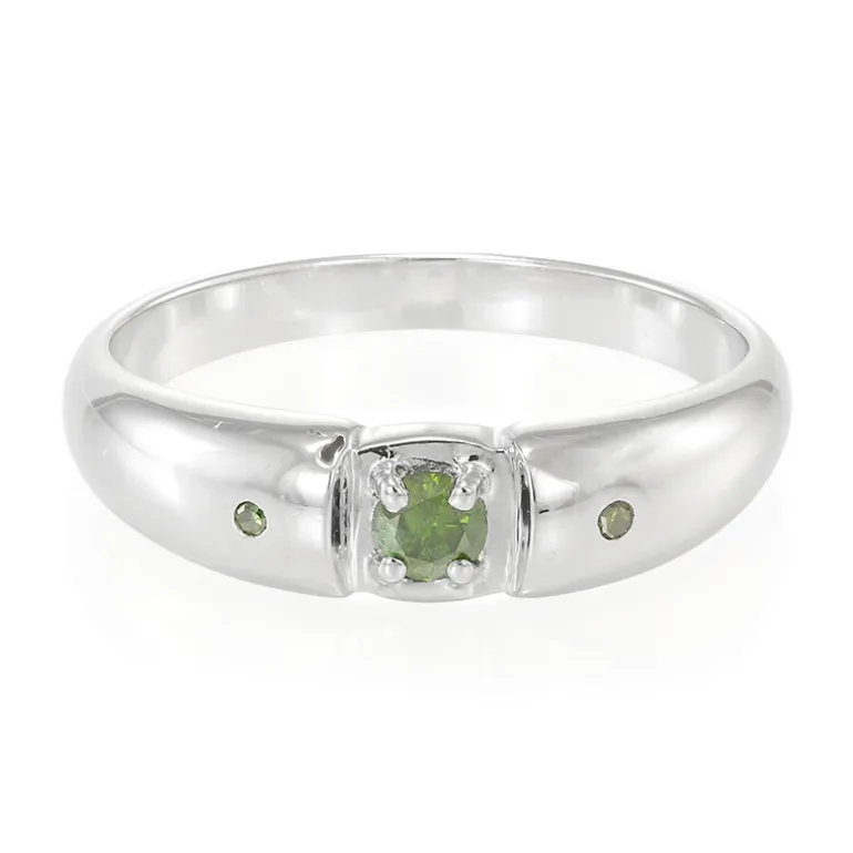 Fancy-Diamant-Silberring