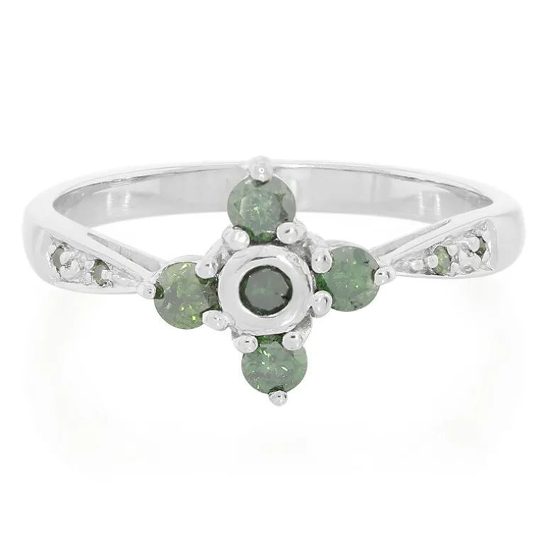 Fancy-Diamant-Silberring