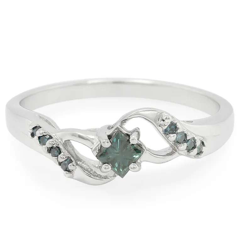 Fancy-Diamant-Silberring