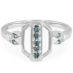 Fancy-Diamant-Silberring