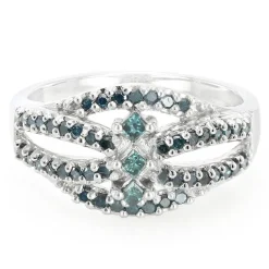 Fancy-Diamant-Silberring