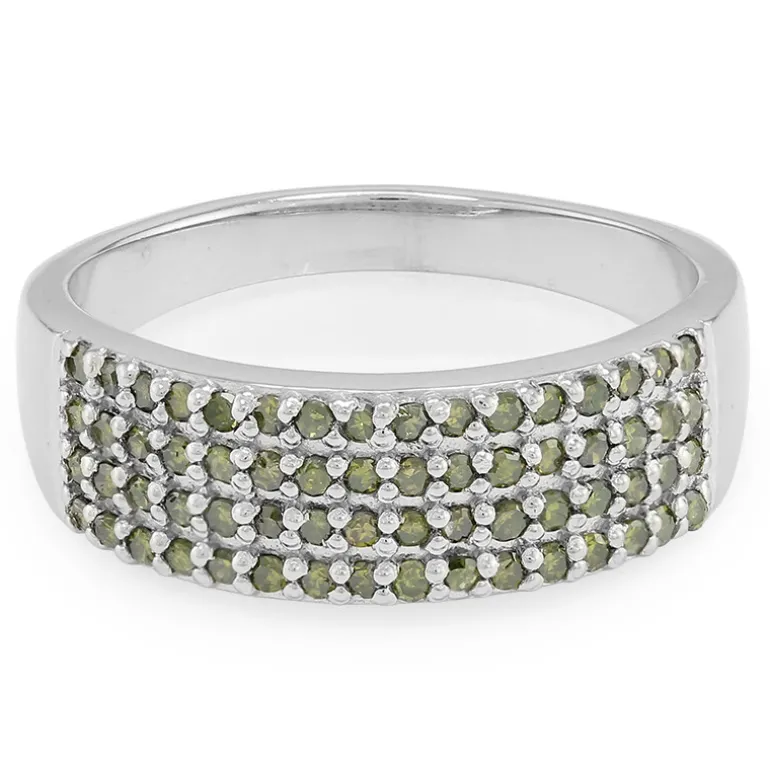 Fancy-Diamant-Silberring