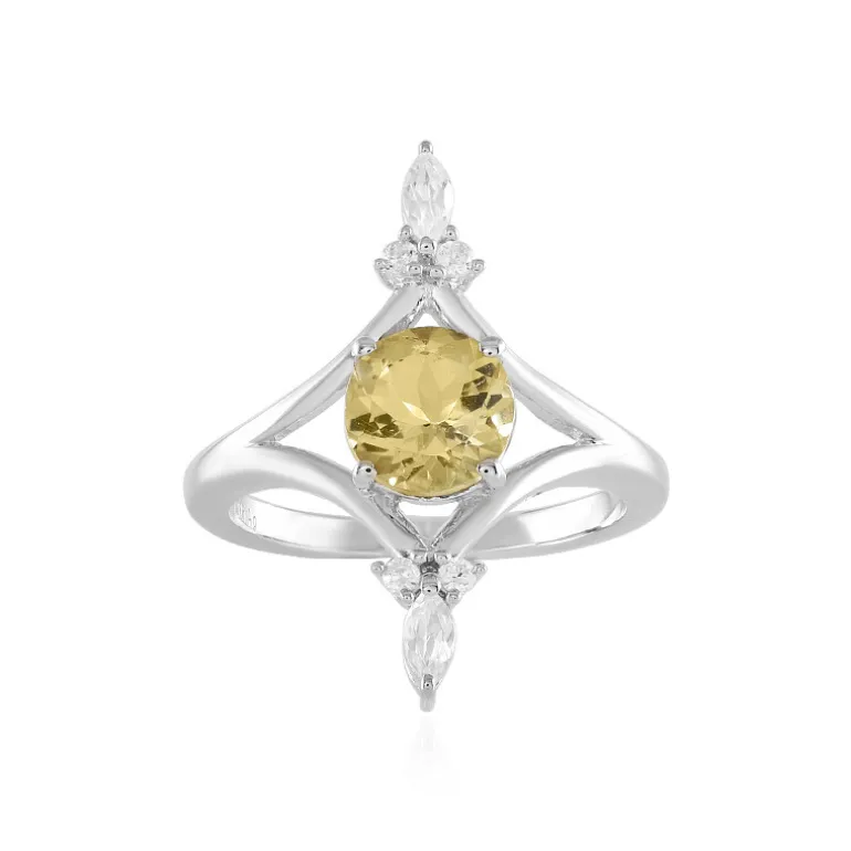 Gelber Beryll-Silberring