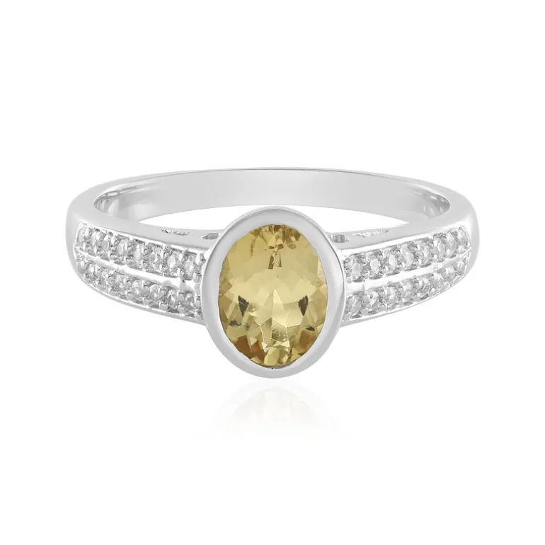 Gelber Beryll-Silberring