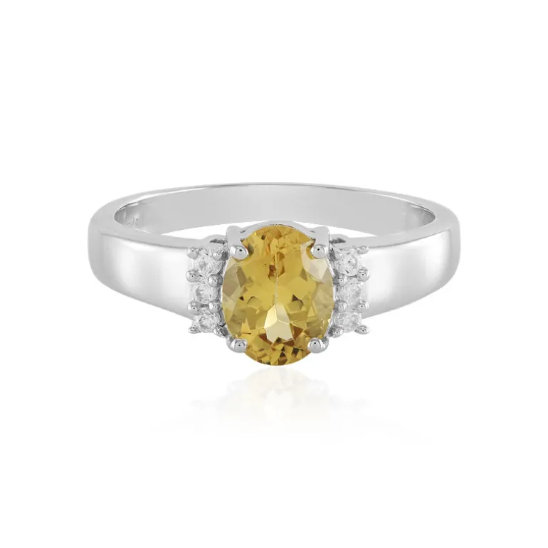 Gelber Beryll-Silberring