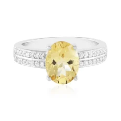 Gelber Beryll-Silberring