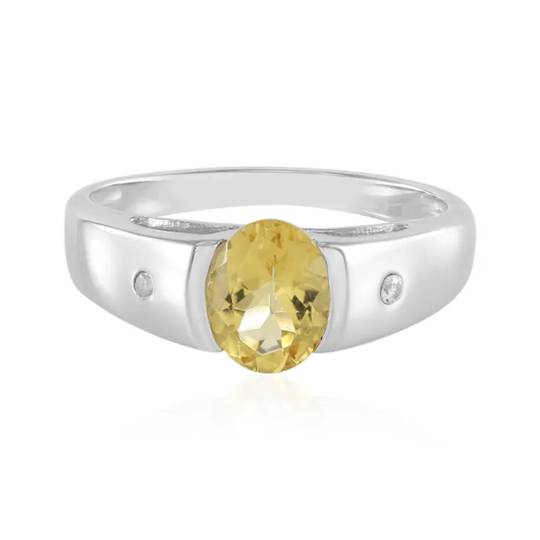 Gelber Beryll-Silberring