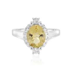 Gelber Beryll-Silberring (Adela Silber)