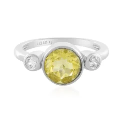 Gelber Fluorit-Silberring