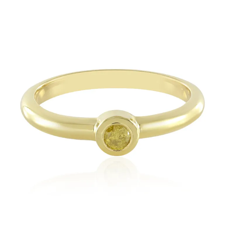 Gelber I3 Brillant-Silberring