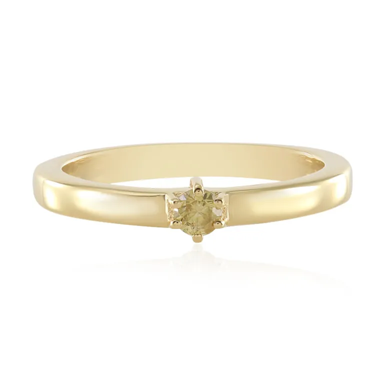 Gelber I3 Brillant-Silberring