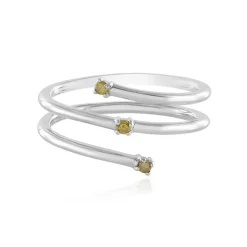 Gelber I3 Brillant-Silberring