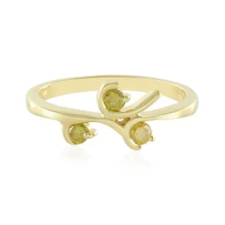 Gelber I3 Brillant-Silberring