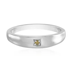 Gelber I3 Brillant-Silberring