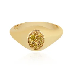 Gelber I3 Diamant-Silberring