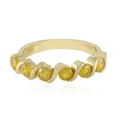 Gelber Madagaskar-Saphir-Silberring