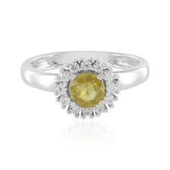Gelber Madagaskar-Saphir-Silberring