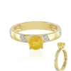 Gelber Madagaskar-Saphir-Silberring