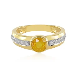 Gelber Madagaskar-Saphir-Silberring