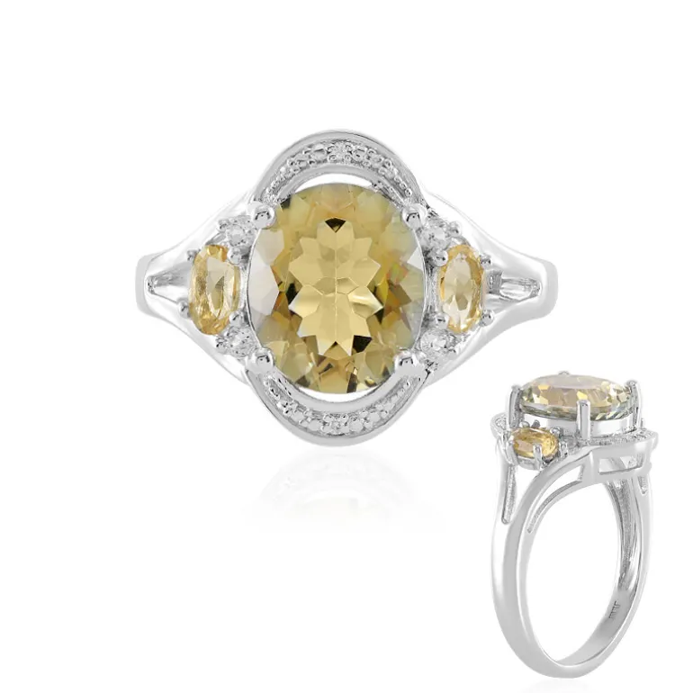 Gelber Mystik-Quarz-Silberring