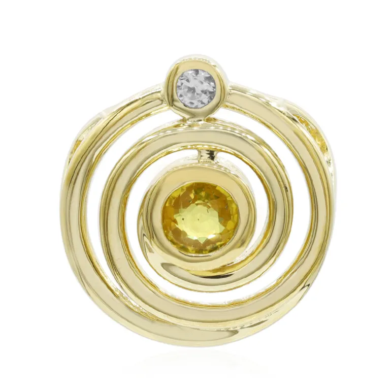 Gelber Saphir-Silberanhänger