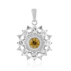Gelber Zirkon-Silberanhänger