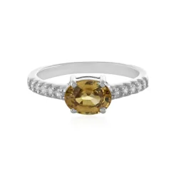 Gelber Zirkon-Silberring