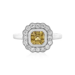 Gelber Zirkon-Silberring