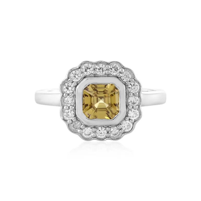 Gelber Zirkon-Silberring