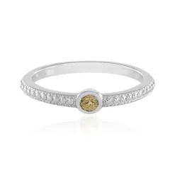 Gelber Zirkon-Silberring