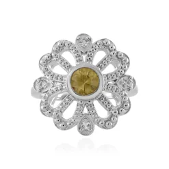 Gelber Zirkon-Silberring