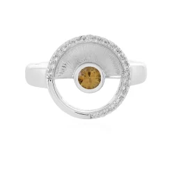 Gelber Zirkon-Silberring