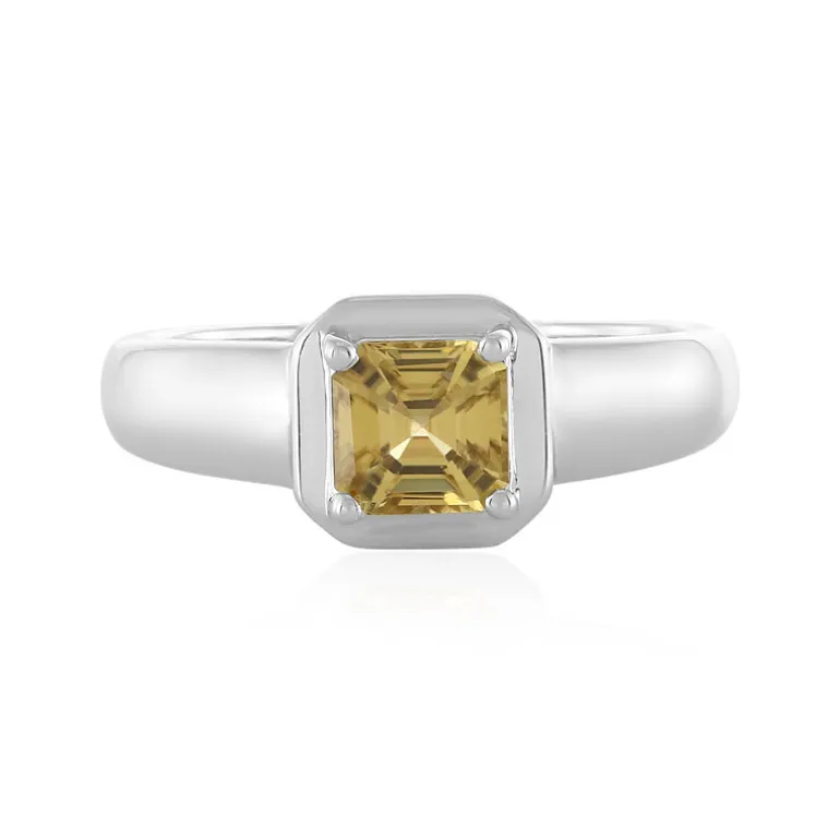 Gelber Zirkon-Silberring