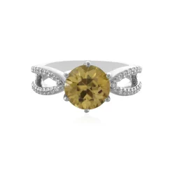 Gelber Zirkon-Silberring