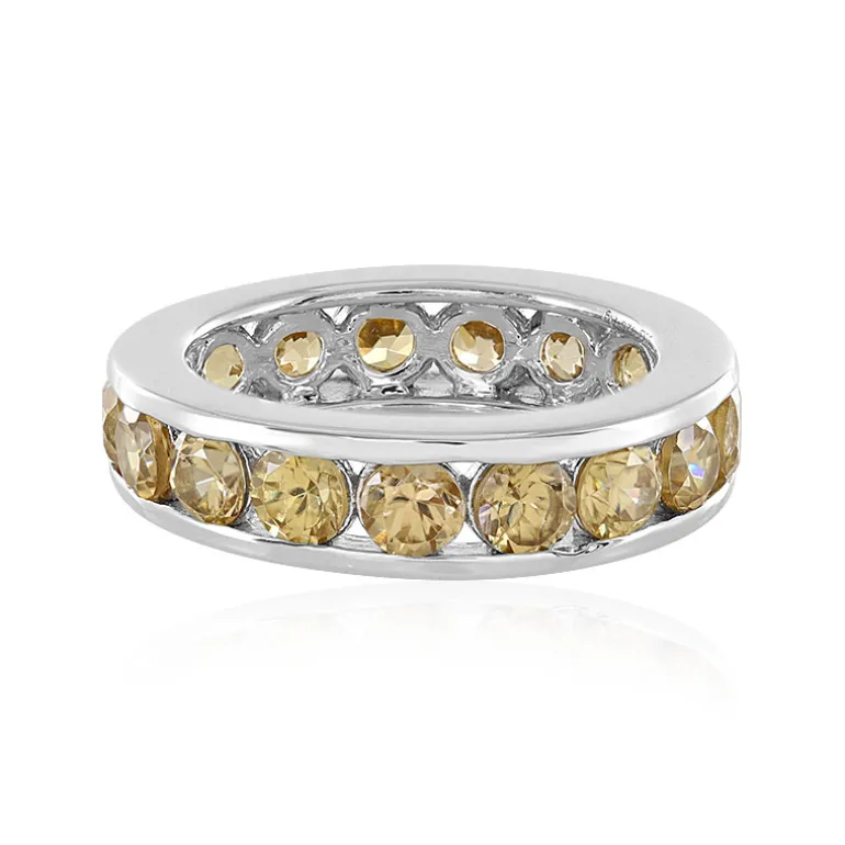 Gelber Zirkon-Silberring