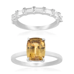 Gelber Zirkon-Silberring