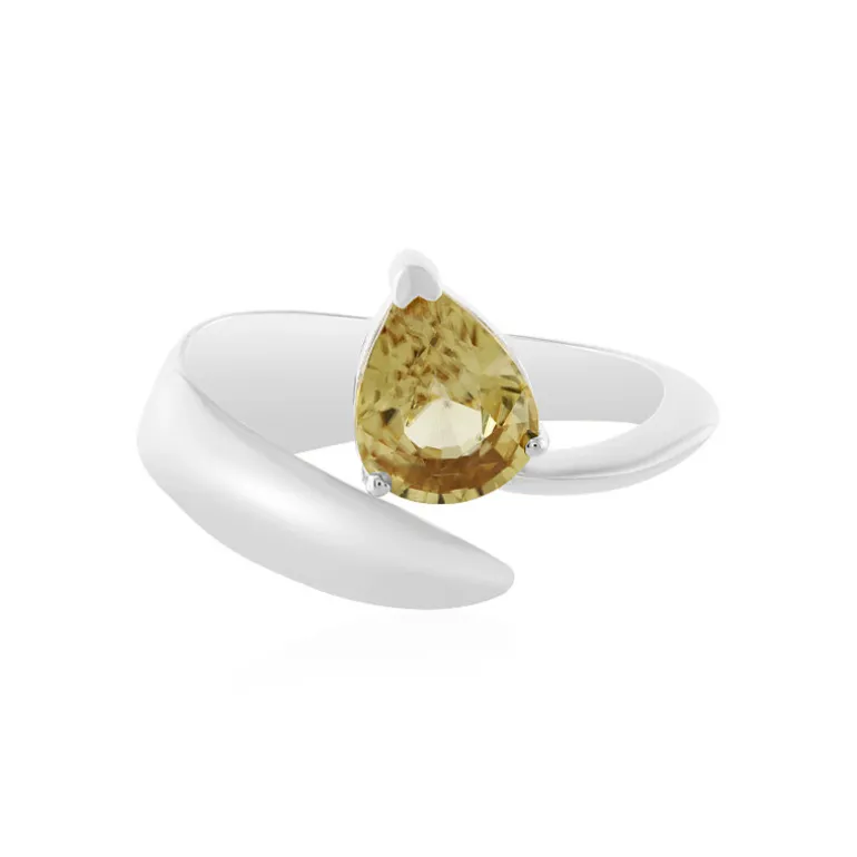 Gelber Zirkon-Silberring