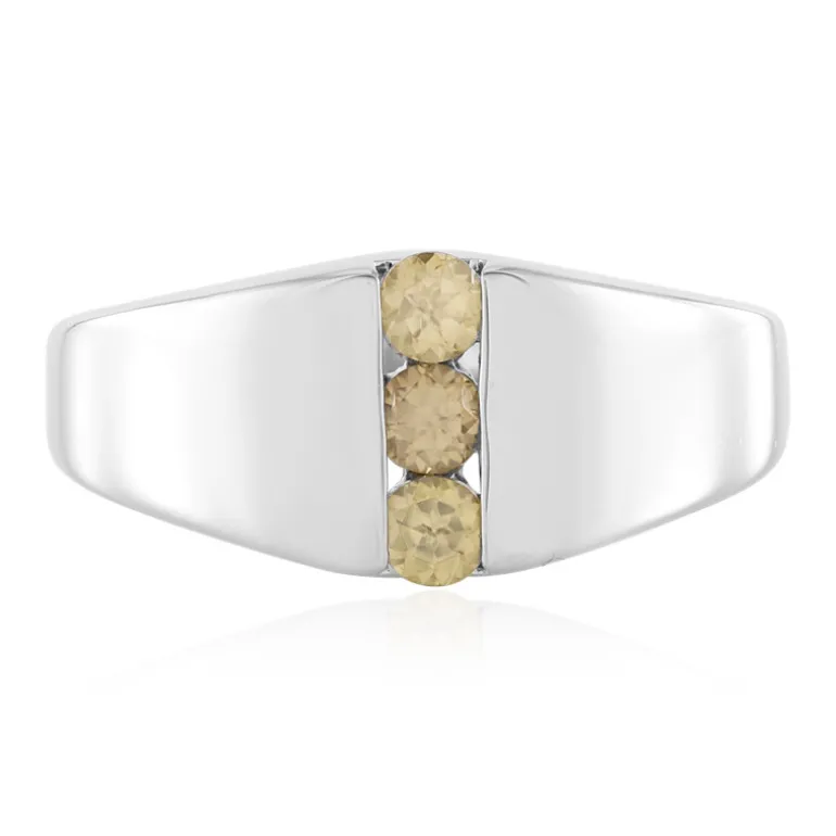 Gelber Zirkon-Silberring