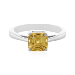 Gelber Zirkon-Silberring