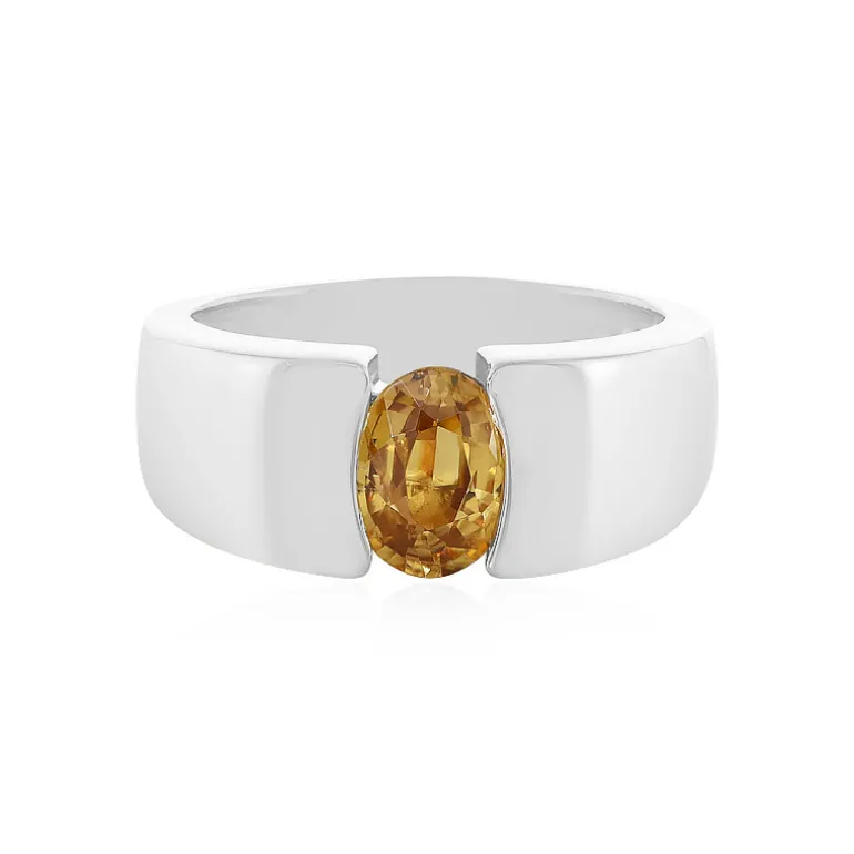 Gelber Zirkon-Silberring