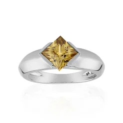 Gelber Zirkon-Silberring