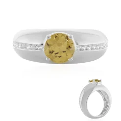 Gelber Zirkon-Silberring (de Melo)