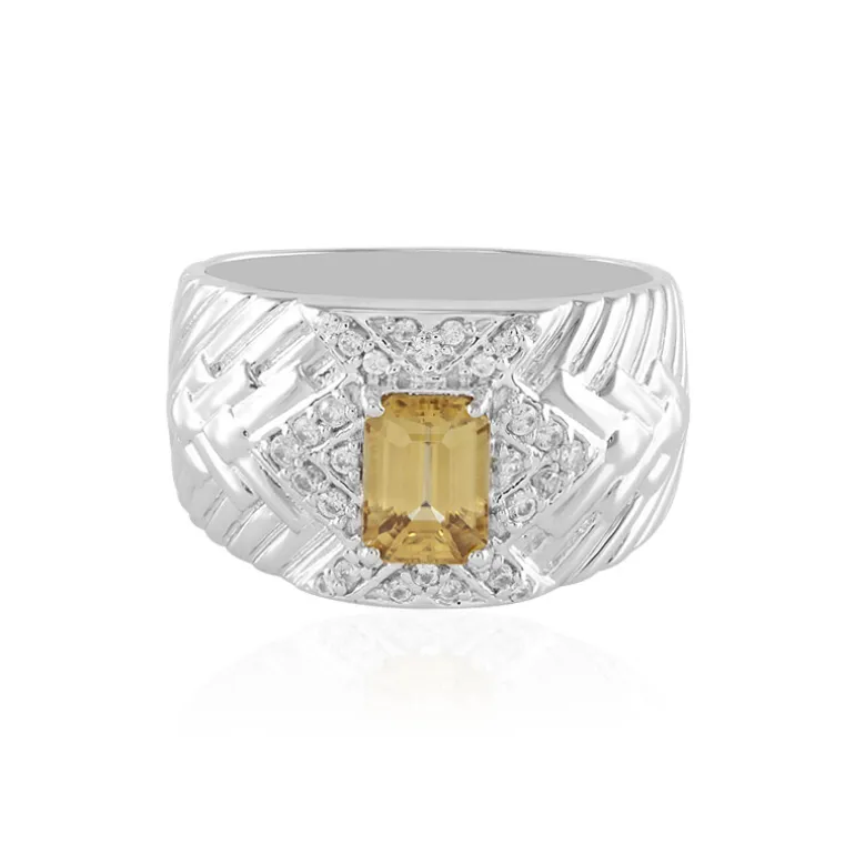 Gelber Zirkon-Silberring (de Melo)