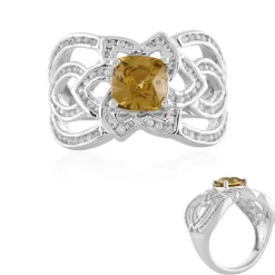 Gelber Zirkon-Silberring (de Melo)