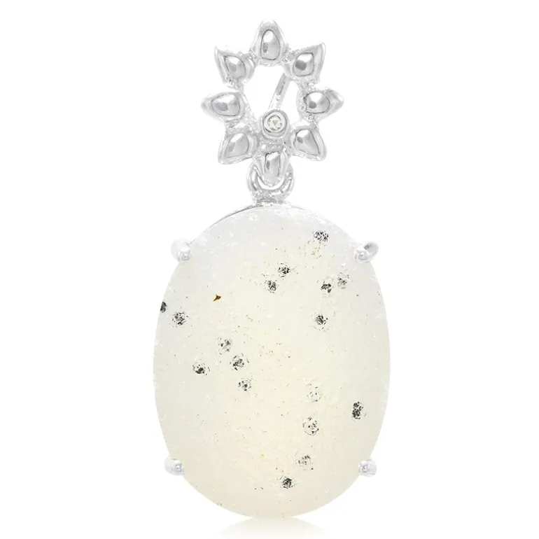 Glitzer-Achat-Silberanhänger