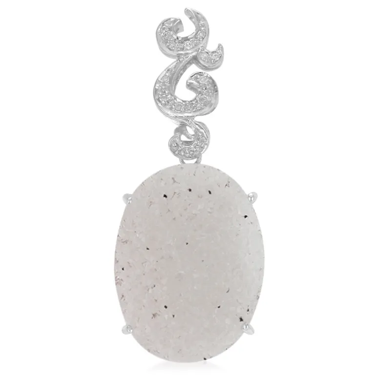 Glitzer-Achat-Silberanhänger